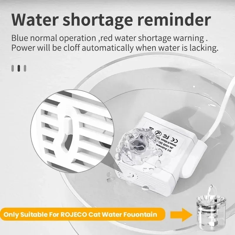 Bomba de Agua USB para Fuente de Mascotas – Motor Silencioso con Protección Antiseco para Bebedero de Gatos y Perros