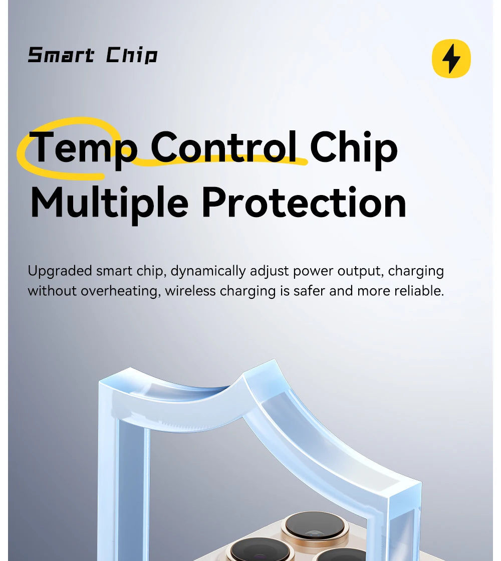 Cargador inalámbrico magnético Essager con soporte 15W carga rápida para iPhone17 16 15 14Pro Max Airpods Mini cargador de teléfono inalámbrico