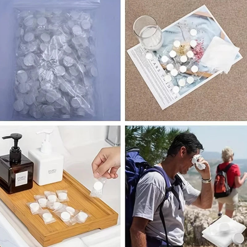 Toallitas Comprimidas Desechables para Limpieza Facial - 50 Piezas Portátiles