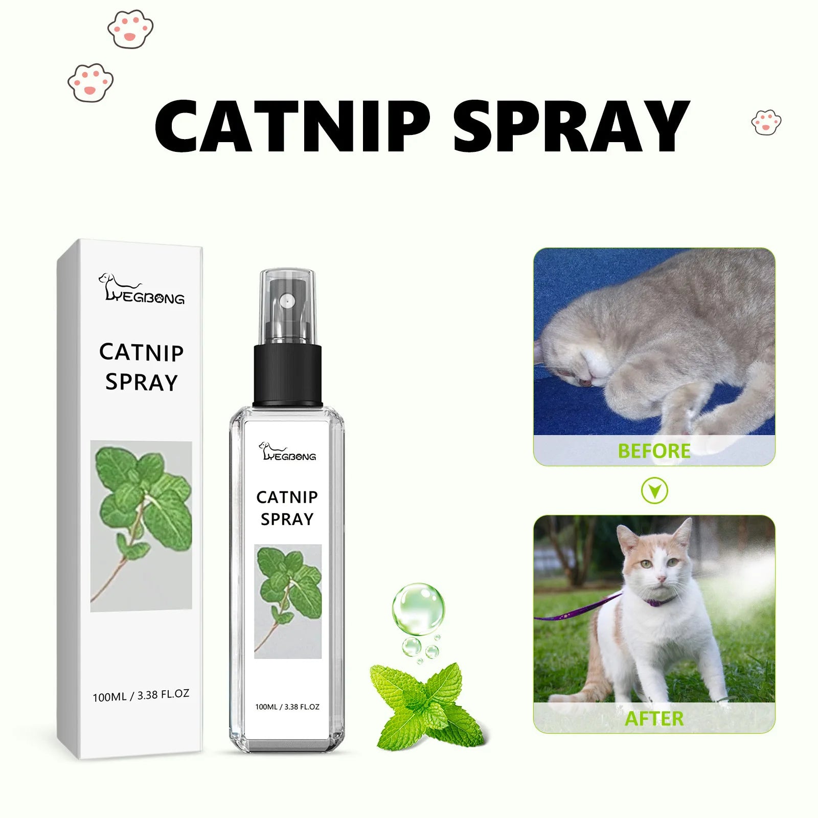 Spray Natural de Hierba Gatera para Gatos – Estimulante, Calmante y Entrenamiento de Mascotas
