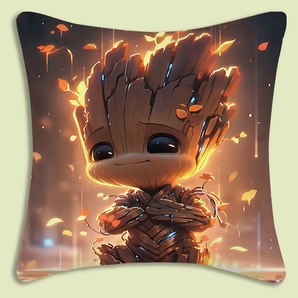 Fundas de Almohada Decorativas MINISO con Dibujos Animados Felpa Suave, Estampado Doble Cara | Ideal para Sofá, Cama y Hogar