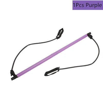 Barra de Pilates, Barra de Ejercicio Ajustable para Entrenamiento en Casa, Yoga, Estiramiento y Tonificación, Barra de Ejercicio Portátil con Bandas Elásticas
