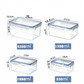 Caja de almacenamiento para refrigerador rectangular sellada con tapa, fiambrera crujiente de plástico calentada por microondas con tapa