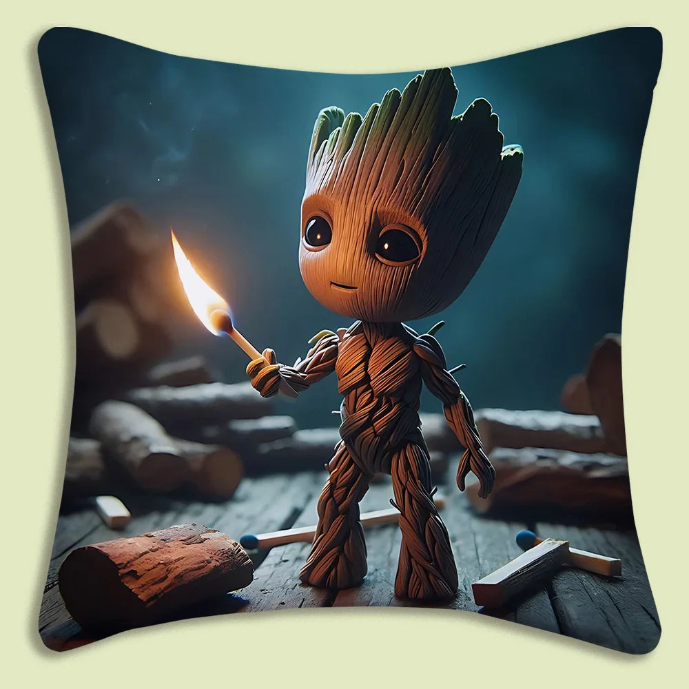 Fundas de Almohada Decorativas MINISO con Dibujos Animados Felpa Suave, Estampado Doble Cara | Ideal para Sofá, Cama y Hogar