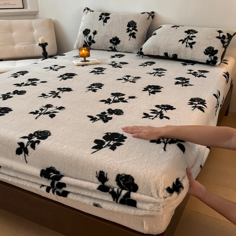 ❄️ Sábana Bajera de Felpa Gruesa para Invierno Ultra Suave, Cálida y Ajustable | Protector de Colchón (Sin Fundas)