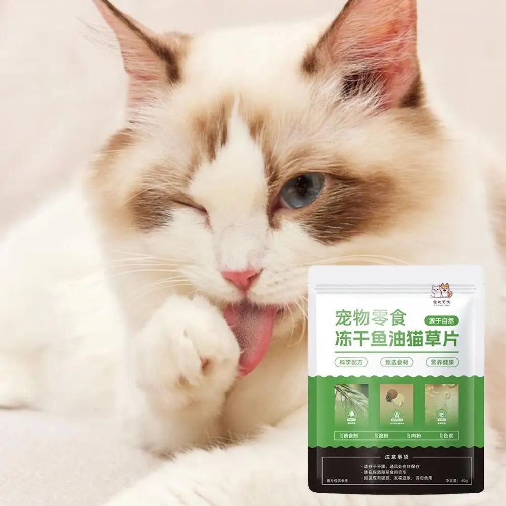 🐾 Snack Funcional para Gatos Anti-Bolas de Pelo Hierba de Gato + Aceite de Pescado y 12 Vitaminas | Digestión, Dientes y Pelaje Saludable