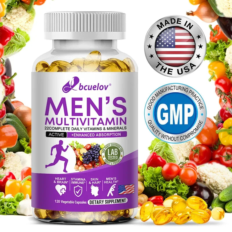 Multivitamina Diaria para Hombres Bunkell | 22 Vitaminas y Minerales para Energía, Inmunidad y Salud Integral
