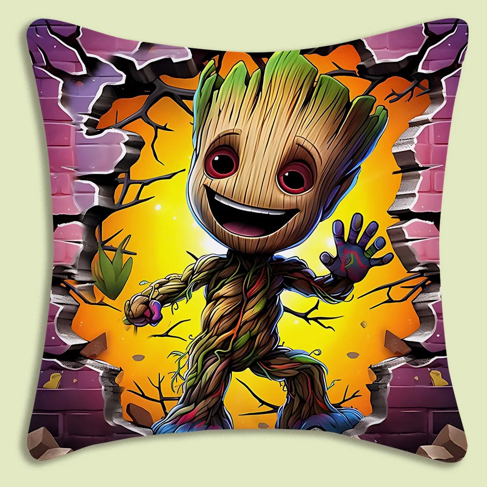 Fundas de Almohada Decorativas MINISO con Dibujos Animados Felpa Suave, Estampado Doble Cara | Ideal para Sofá, Cama y Hogar