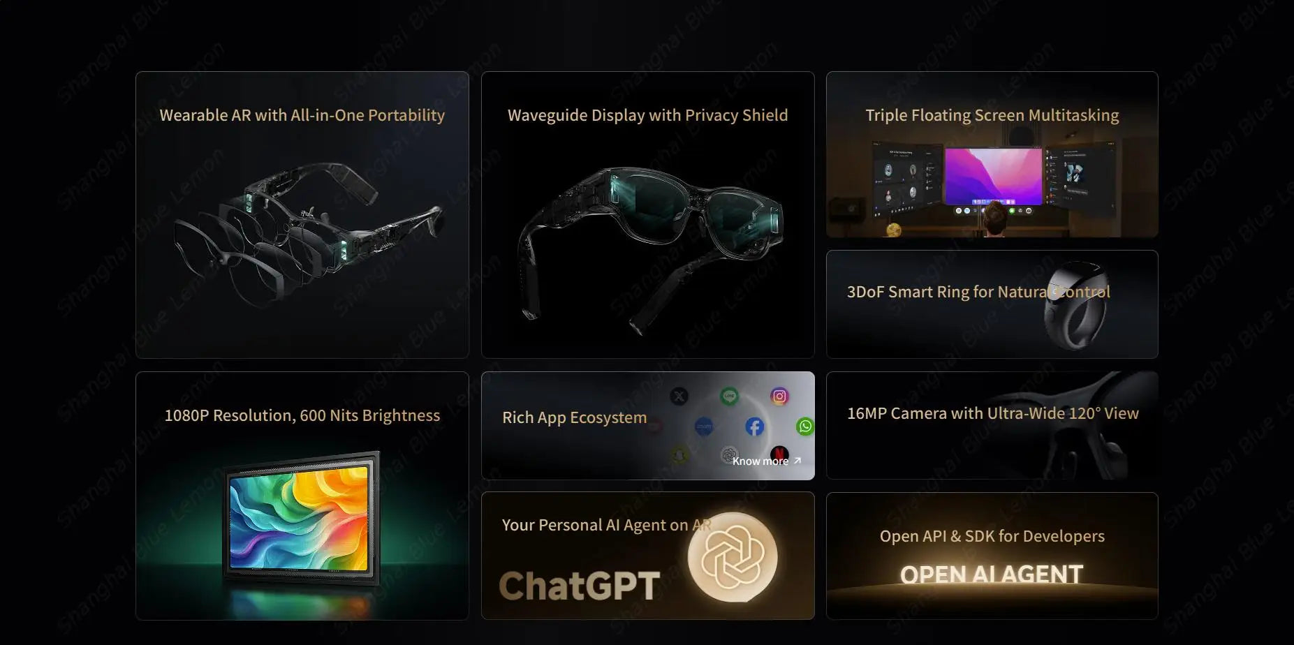 Gafas Inteligentes AR INMO AIR 3 - Realidad Aumentada 1080P con Cámara 16MP y Android