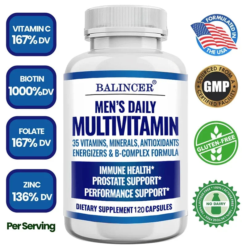 Multivitamina para Hombres Daitea | Apoyo para Energía, Corazón, Inmunidad y Salud de la Próstata