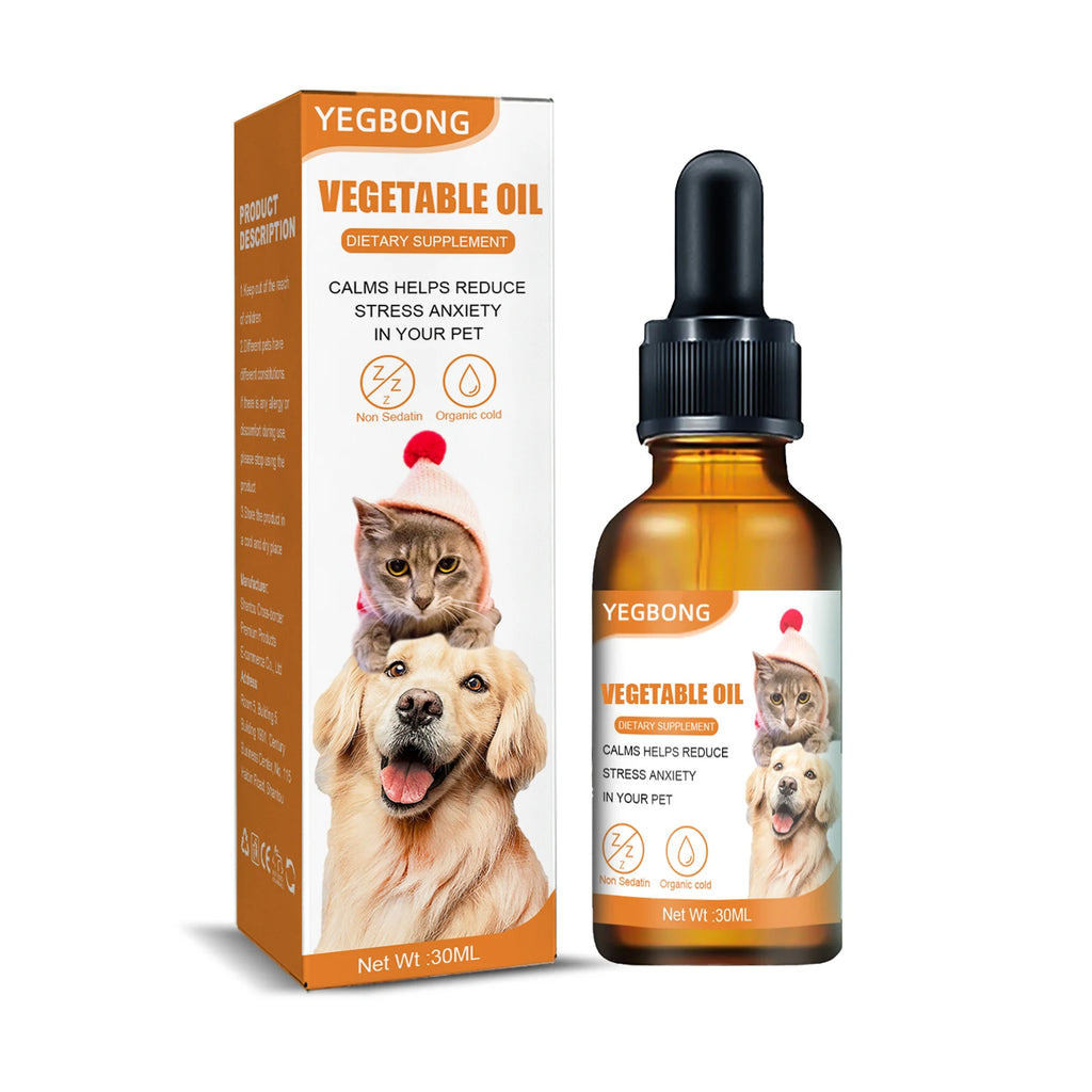 Aceite Calmante de Semillas de Cáñamo para Mascotas – Reduce Estrés y Ansiedad en Perros y Gatos