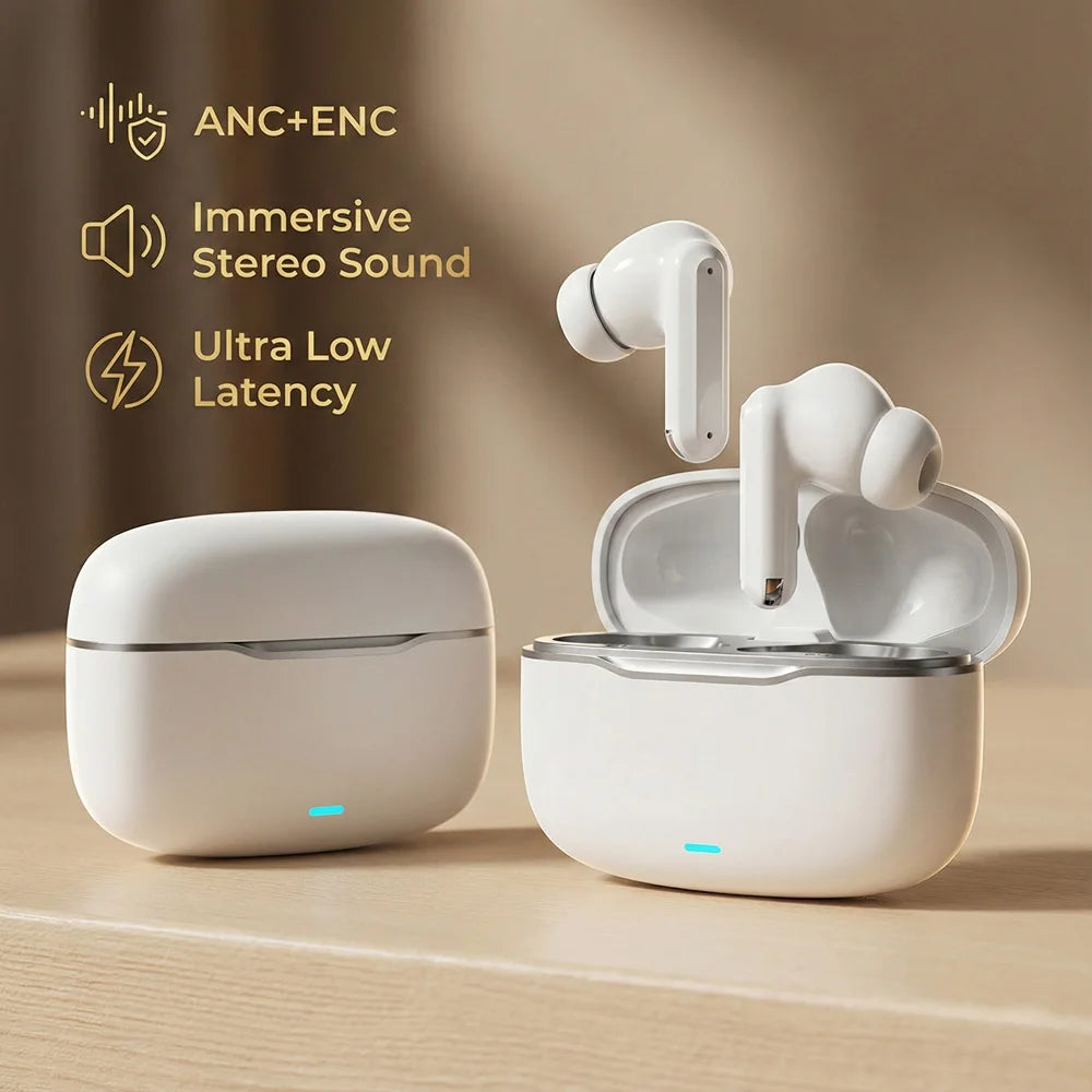 Auriculares A7 Pro con Cancelación Activa de Ruido - Bluetooth Deportivos con Carga Inalámbrica