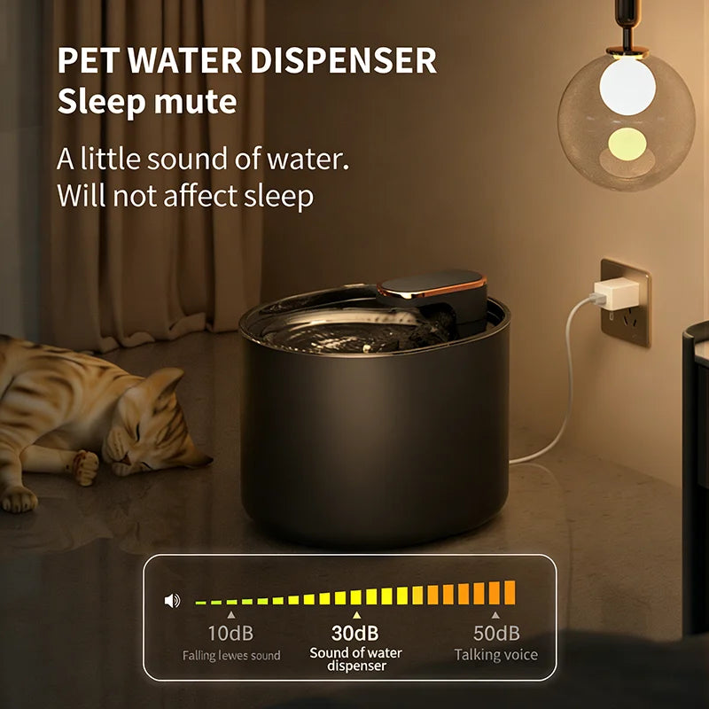 Fuente de agua para gatos de 3L con Sensor de movimiento, dispensador automático de agua para perros con luz LED, fuente de agua potable ultra silenciosa para mascotas