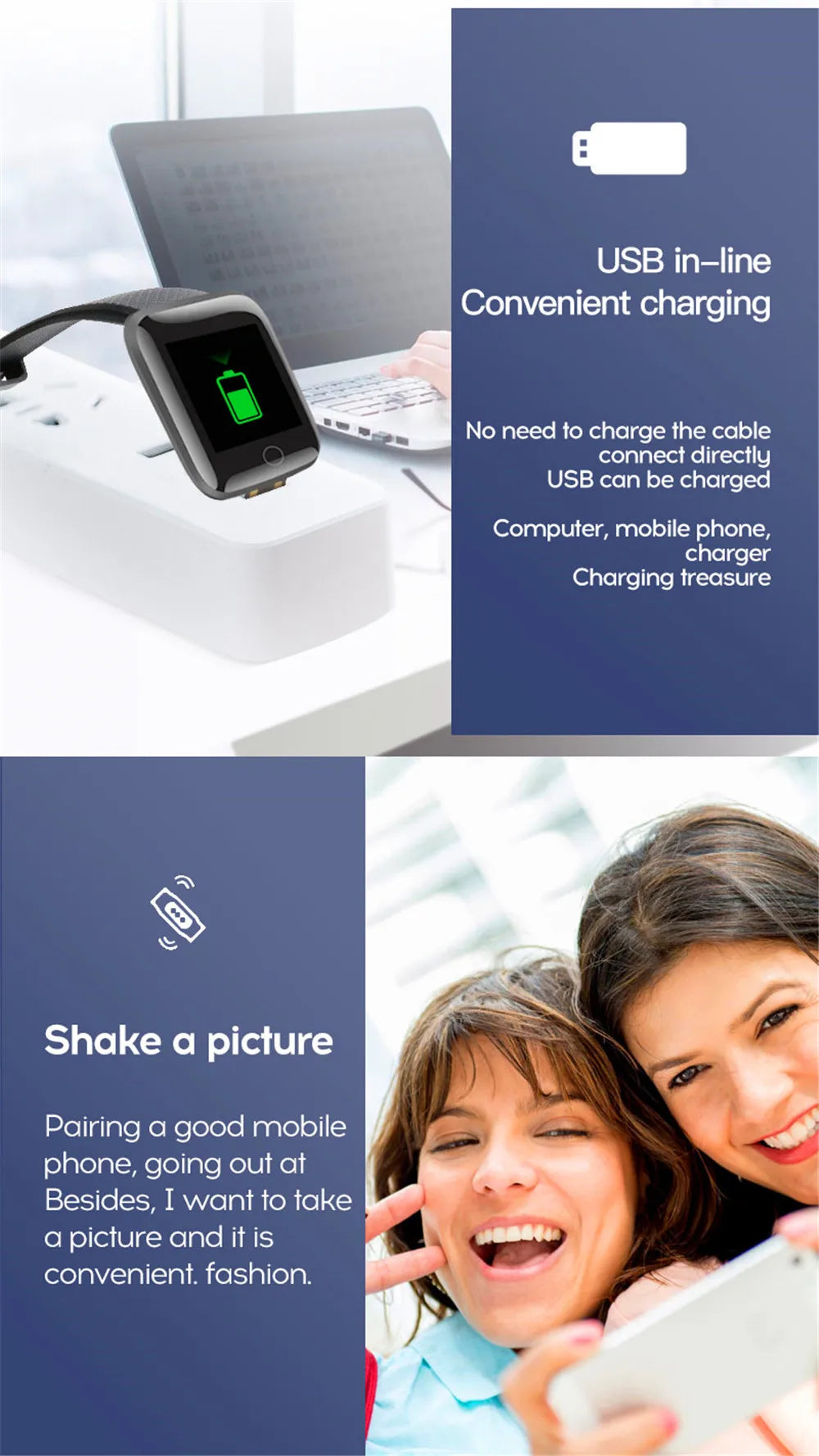 Smartwatch Reloj Inteligente para Hombre y Mujer - Monitor de Fitness con Mensajes - Pulsera Deportiva para Android e iOS