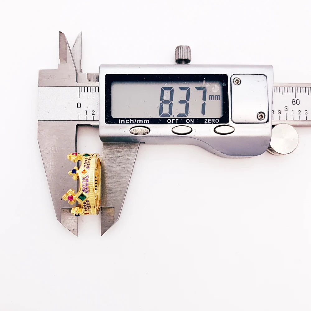 Anillo de Plata de Ley 925 para mujer, joya fina de estilo europeo de oro con corona de Reina, joya de diseño majestuoso