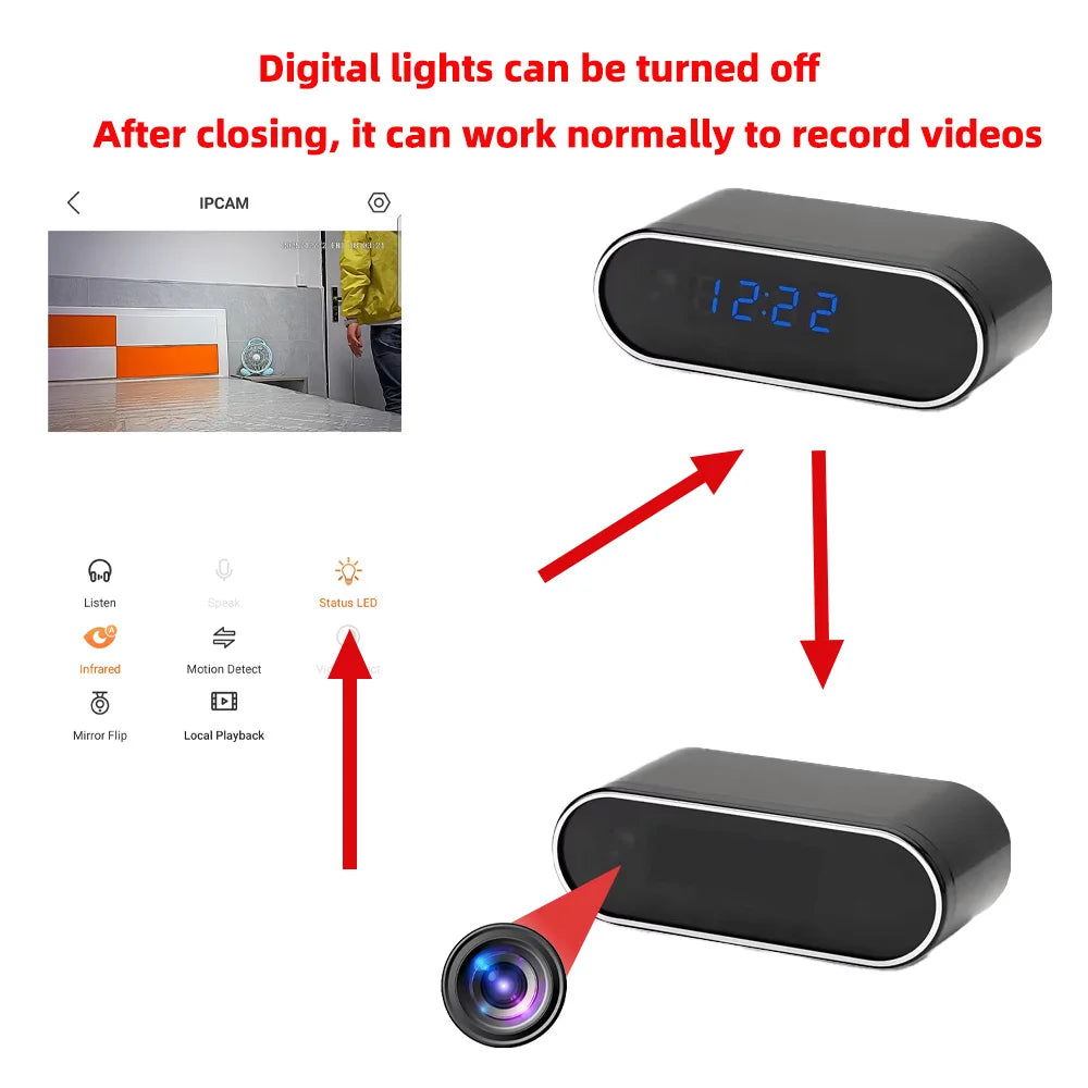 Mini Cámara WiFi 4K HD - Visión Nocturna Infrarroja, Detección de Movimiento y Visualización Remota
