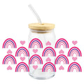 Diseño del Día de San Valentín UV DTF pegatina de transferencia 3D envuelve taza duradera impermeable amor para 16 OZ Libbey taza de vidrio calcomanías