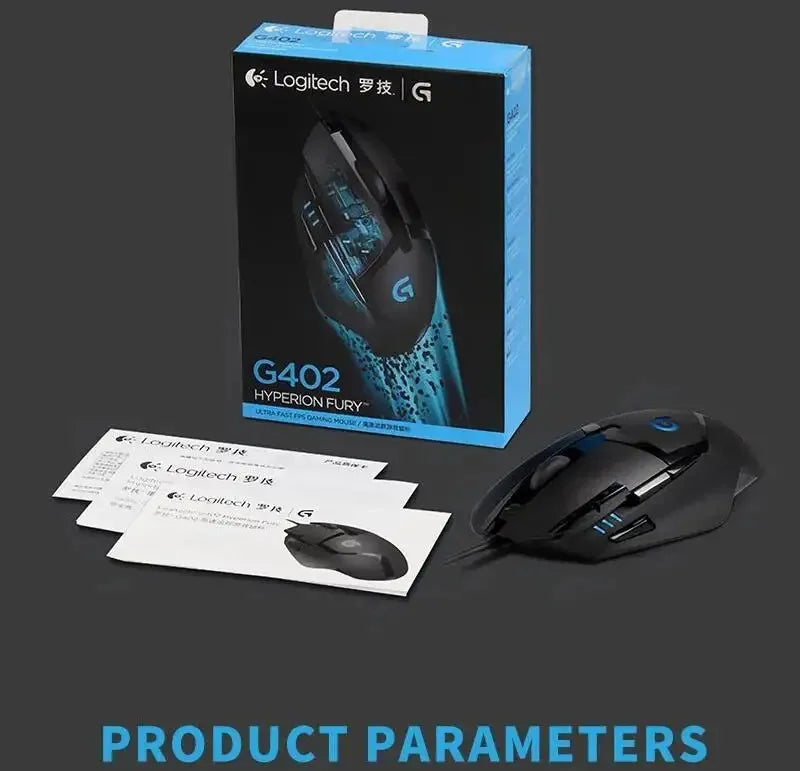 Ratón para juegos Logitech G402, con seguimiento de alta velocidad y efectos de sonido estéreo, es imprescindible para los jugadores. Toque cómodo