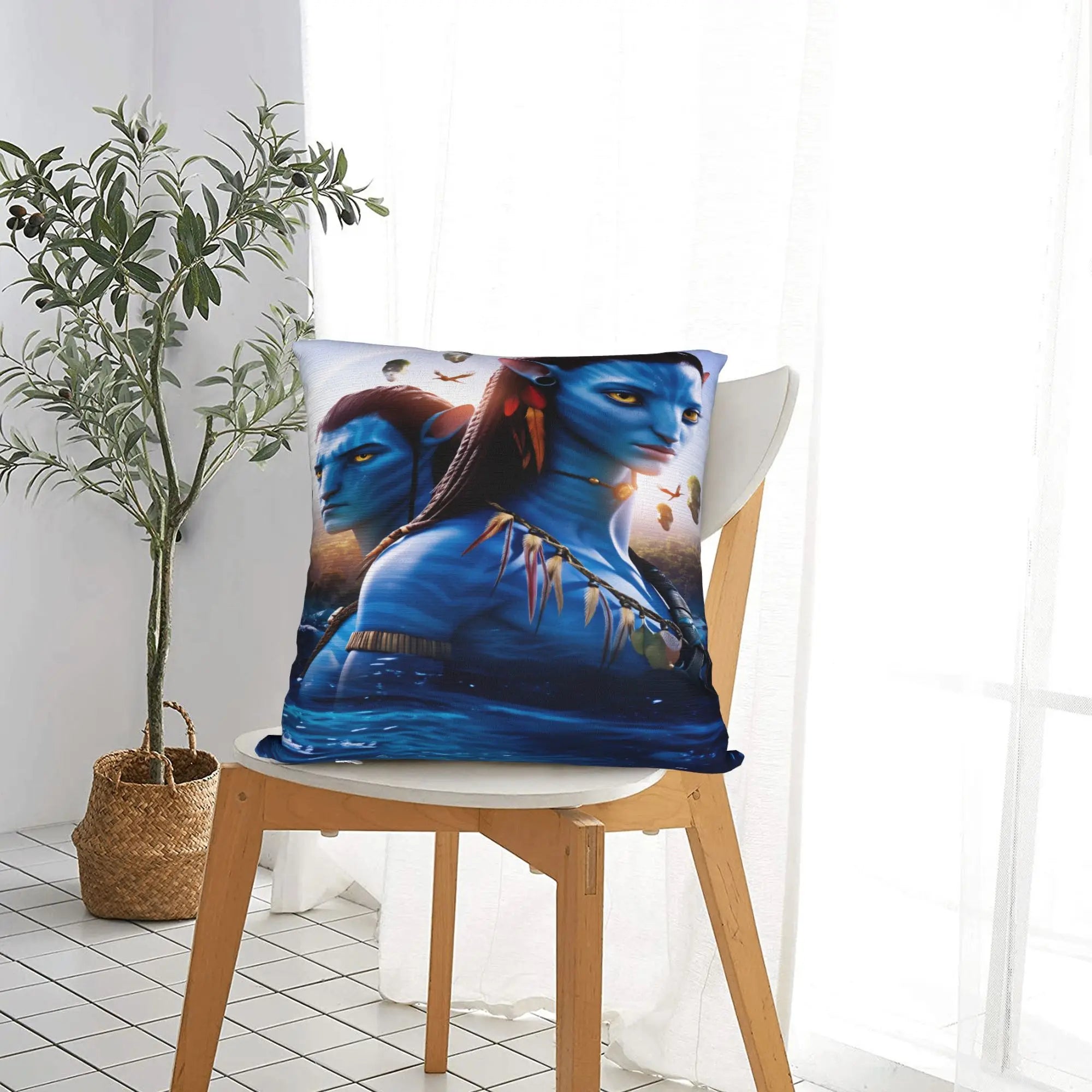 🌊 Funda de Almohada Decorativa Avatar: The Way of Water Suave, Moderna y de Estilo Retro | Ideal para Sofá y Dormitorio