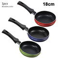 Mini sartén antiadherente de acero de 12cm/14cm/16/18cm, cacerola de Color aleatorio para utensilios de cocina