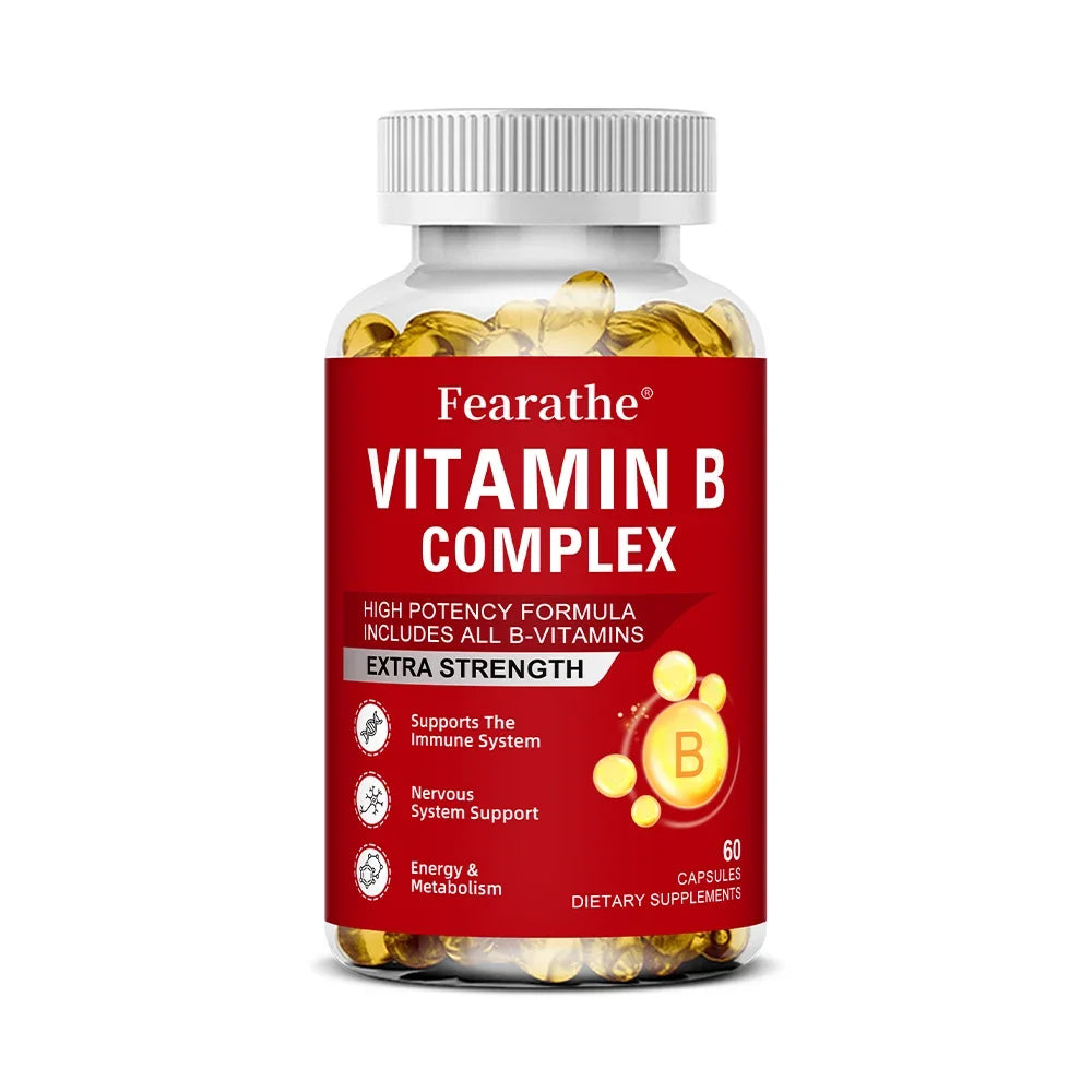 Complejo de Vitamina B Fearathe | B12, B2, B3, B6, Ácido Fólico y Biotina para Energía e Inmunidad