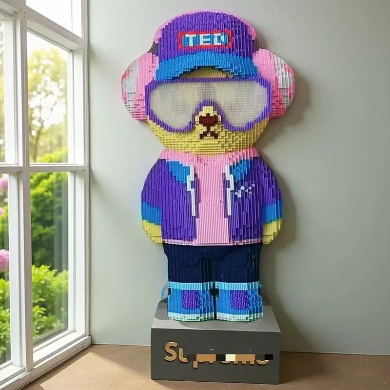 12008 piezas de oso de peluche para sala de estar, juguetes de bloques de construcción decorativos grandes, juego educativo de rompecabezas difícil, oso de peluche Buildin