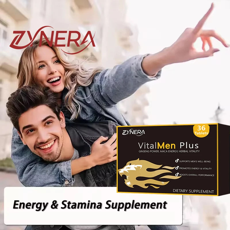 Suplemento Masculino ZYNERA con Shilajit, Ashwagandha, Maca Negra y Saw Palmetto | Energía, Resistencia y Vitalidad Diaria
