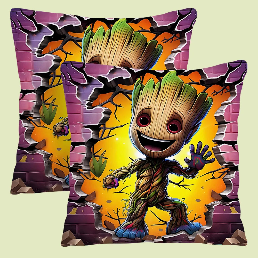 Fundas de Almohada Decorativas MINISO con Dibujos Animados Felpa Suave, Estampado Doble Cara | Ideal para Sofá, Cama y Hogar