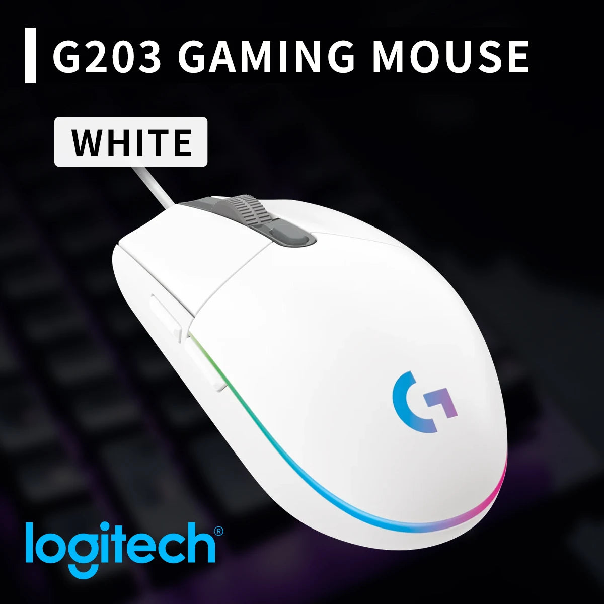 🖱️ Mouse Gamer con Cable Logitech G203 Precisión Profesional, 6 Botones Programables y Diseño Ergonómico