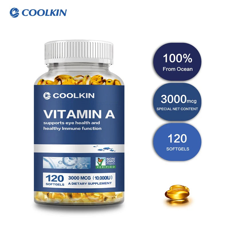 Vitamina A 10,000 UI Coolkin | Apoyo para la Salud de los Ojos, la Piel y el Sistema Inmunológico