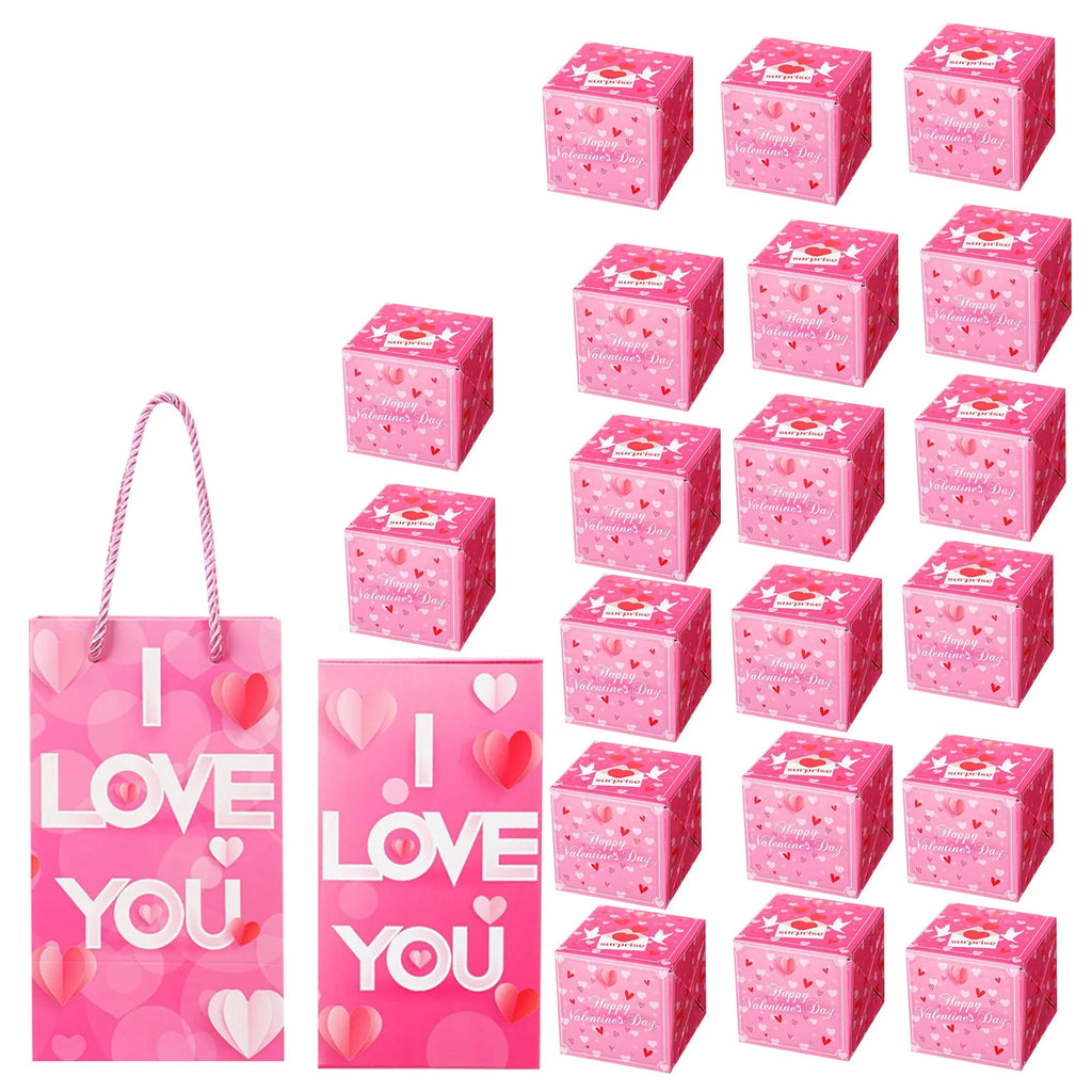 Caja de regalo de rebote sorpresa con tema de amor para el Día de San Valentín, caja de efectivo para regalo de cumpleaños, caja de regalo emergente para dinero, recuerdos de fiesta de San Valentín, 6 uds.