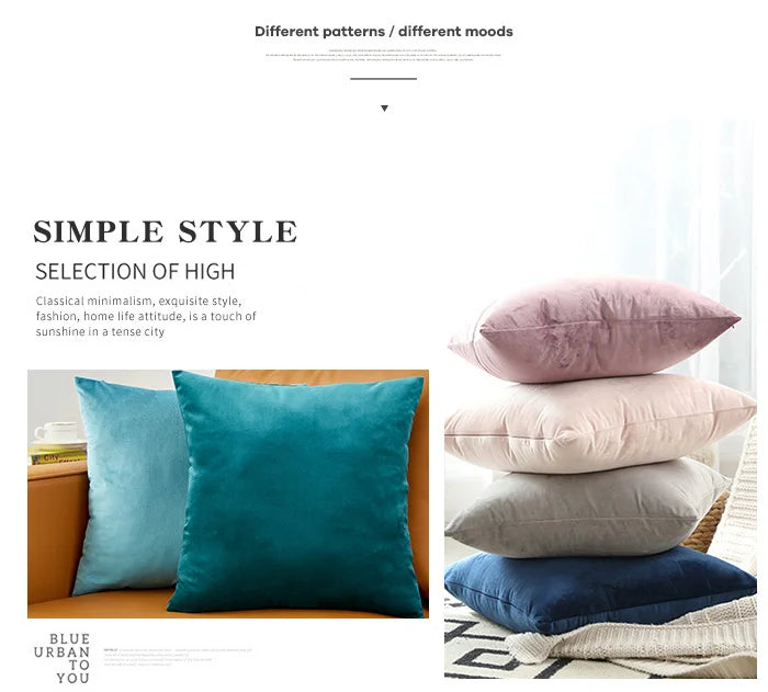 Almohada de terciopelo para sala de estar, cubierta de almohada supersuave de 60x60 cm, utilizada para lanzar sofá, decoración brillante