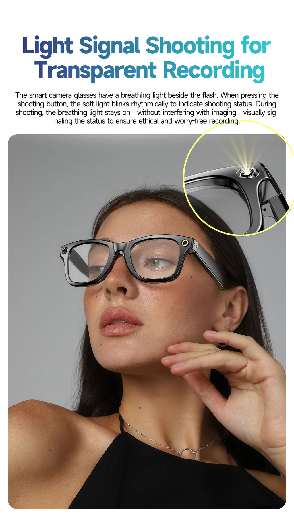 Gafas Inteligentes AI con Cámara 800W - Lentes Fotocromáticos, Traducción y Llamadas Bluetooth