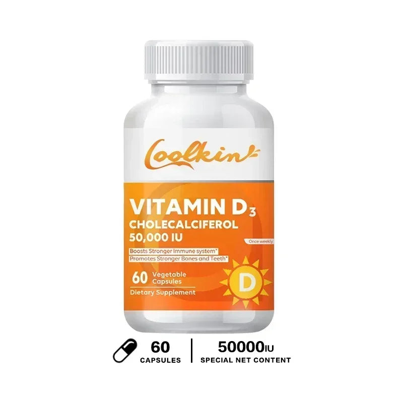 Vitamina D3 50,000 UI Xemenry | Apoyo para Huesos Fuertes, Función Muscular, Sistema Nervioso e Inmunidad