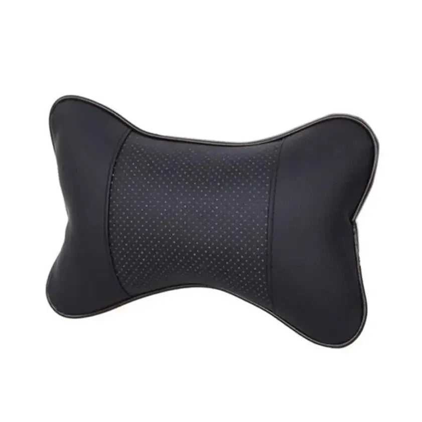 Almohadas para el cuello del coche, paquete de 1 Uds. De cuero Pu de ambos lados, reposacabezas para aliviar el dolor de cabeza, almohada Universal de fibra rellena para coche