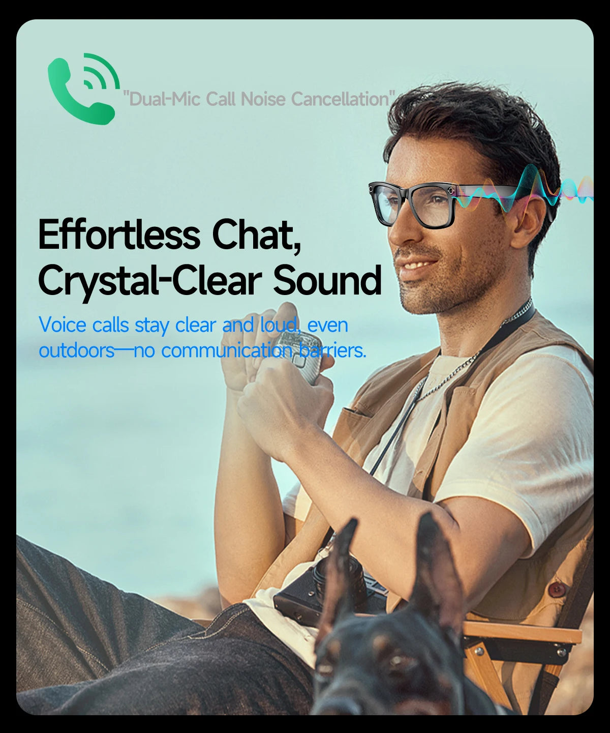 Gafas Inteligentes AI con Cámara 800W - Lentes Fotocromáticos, Traducción y Llamadas Bluetooth