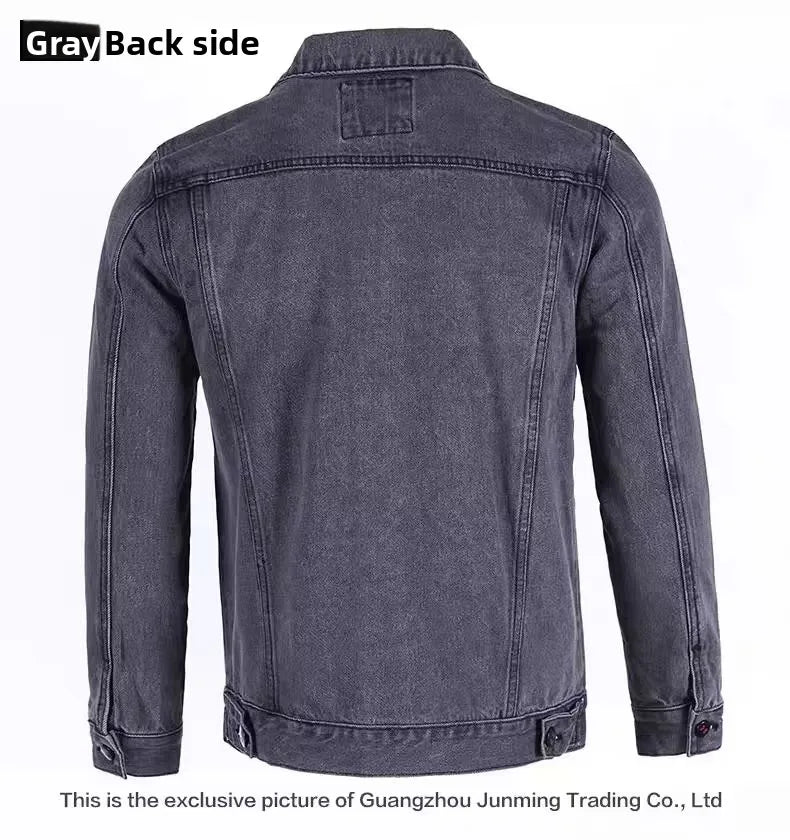 Chaqueta de mezclilla informal a la moda para hombre, ropa de trabajo, estilo clásico, manga larga, resistente al viento, par...