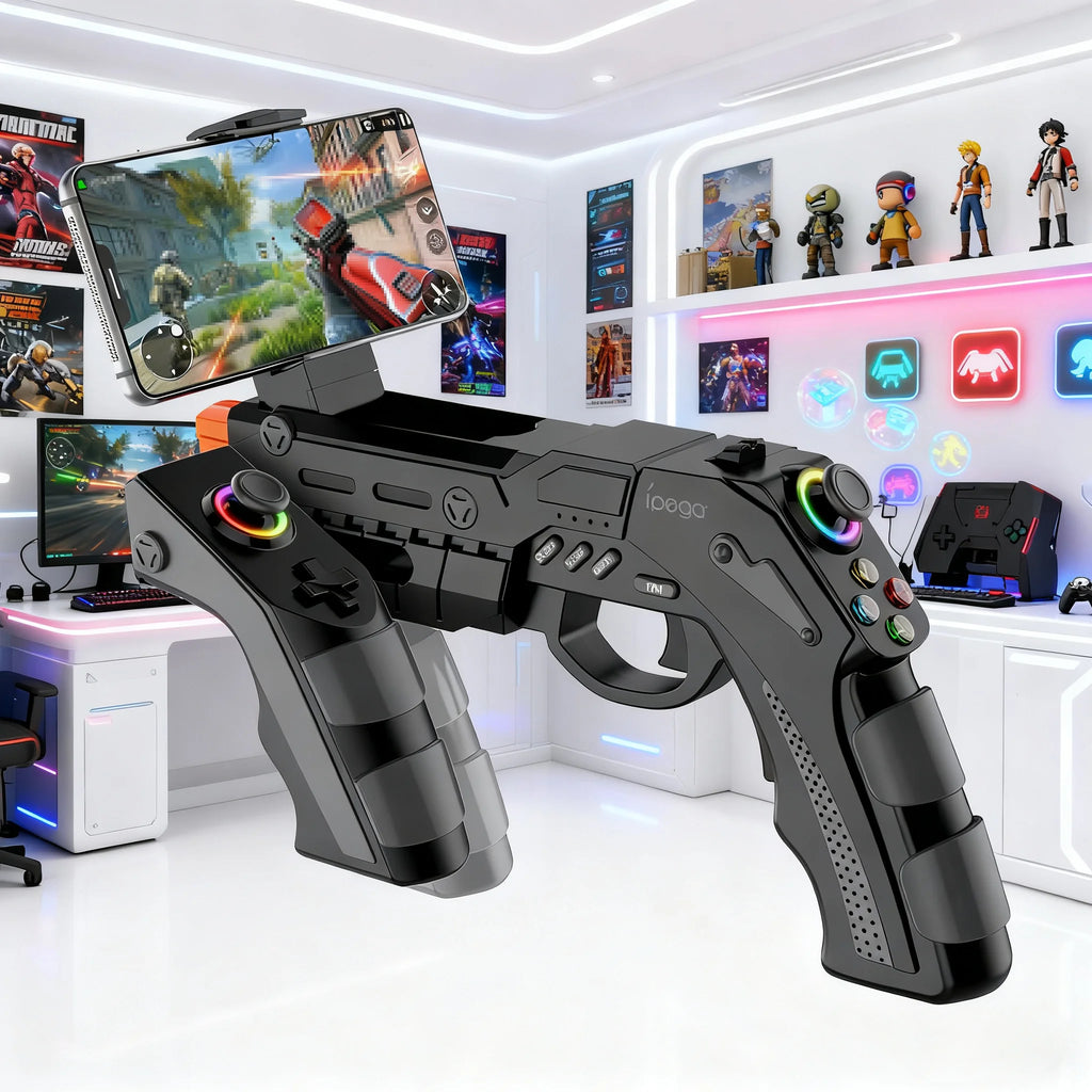 Pistola Gamer Inalámbrica IPEGA PG-9257 | Bluetooth para PS4, PS3, Switch, PC, Android y iOS – Giroscopio, Vibración y RGB