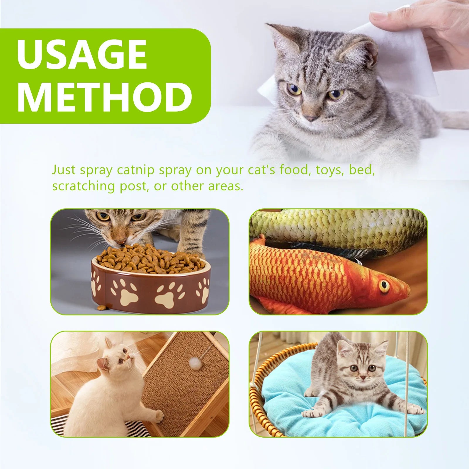Spray de Hierba Gatera para Gatos 100 ml – Calmante Natural, Entrenamiento y Diversión con Menta
