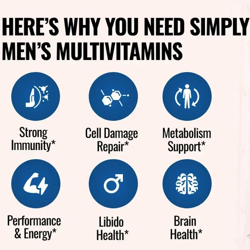 Multivitamina para Hombres Daitea | Apoyo para Energía, Corazón, Inmunidad y Salud de la Próstata