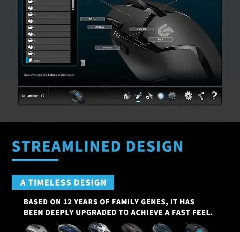 Ratón para juegos Logitech G402, con seguimiento de alta velocidad y efectos de sonido estéreo, es imprescindible para los jugadores. Toque cómodo