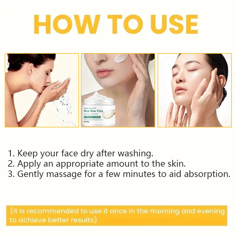 Crema Facial de Arroz - Hidratante Antienvejecimiento con Efecto Reafirmante