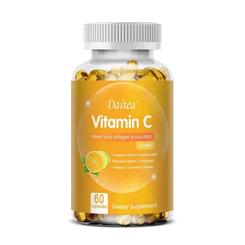 Vitamina C 2000 mg Daitea | Antioxidante Potente para Inmunidad, Piel, Cabello y Uñas