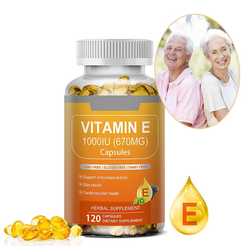 Vitamina E Bunkell | Antioxidante para Piel Hidratada, Salud Ocular y Apoyo al Sistema Inmunológico (30 / 60 / 120 cápsulas)