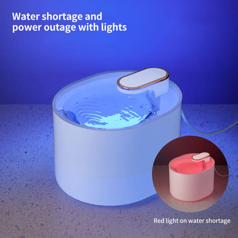 Fuente de agua para gatos de 3L con Sensor de movimiento, dispensador automático de agua para perros con luz LED, fuente de agua potable ultra silenciosa para mascotas