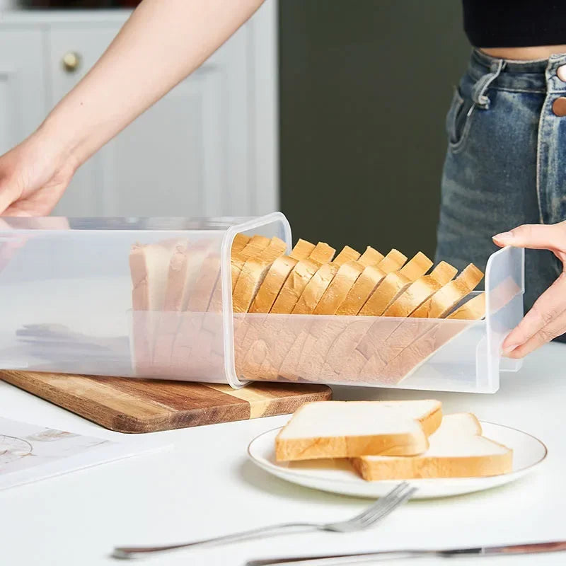 Caja de pan de plástico con tapa y bandeja de sellado, caja de almacenamiento de pan, caja de almacenamiento de pan sándwich, caja de almacenamiento de pasta, tarro multigrano