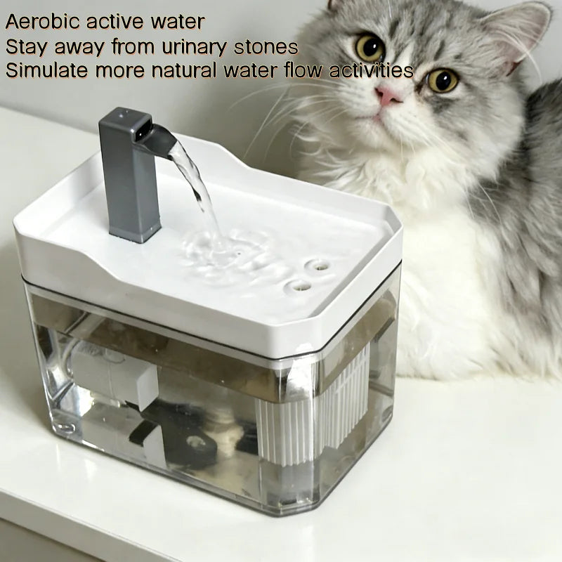 Bebedero Automático para Gatos de 1.5L con Filtro USB, Dispensador de Agua para Mascotas con Circulación de Agua Fresca para Gatos y Perros Pequeños