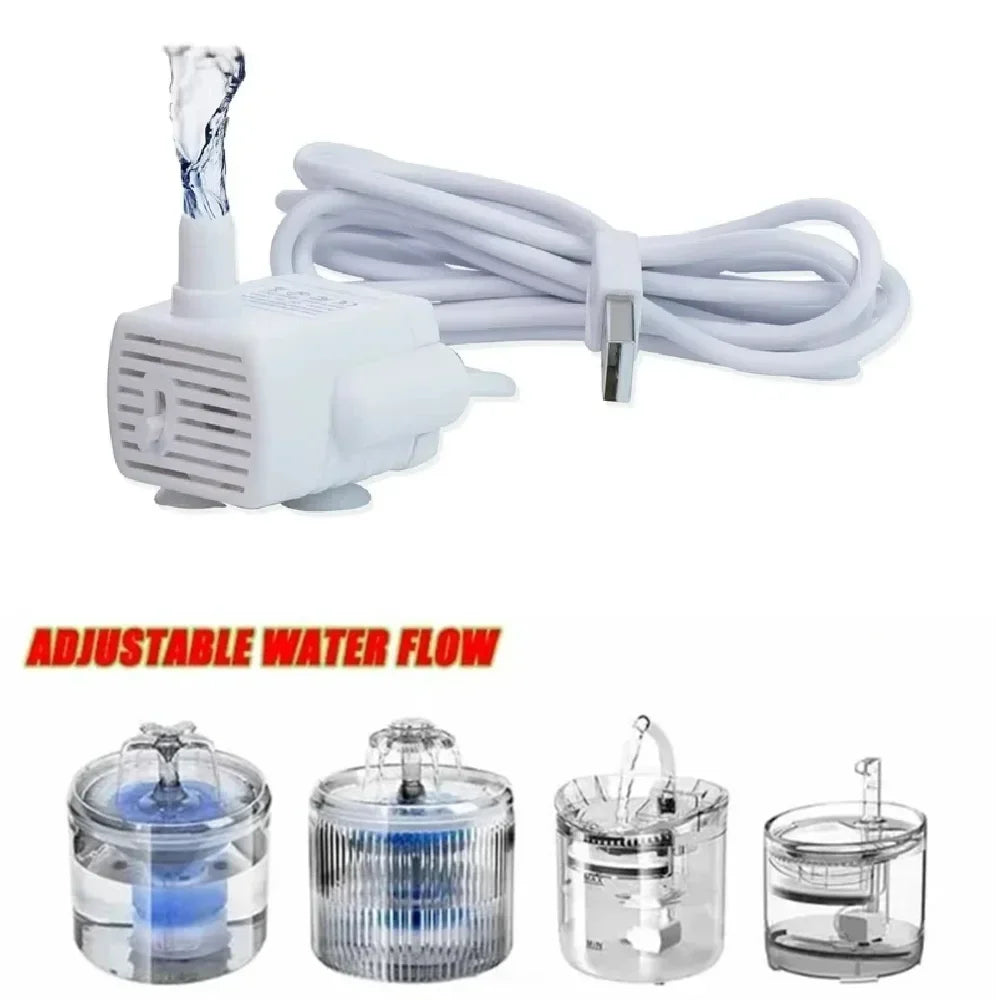 Bomba de Agua USB para Fuente de Mascotas – Motor Silencioso con Protección Antiseco para Bebedero de Gatos y Perros