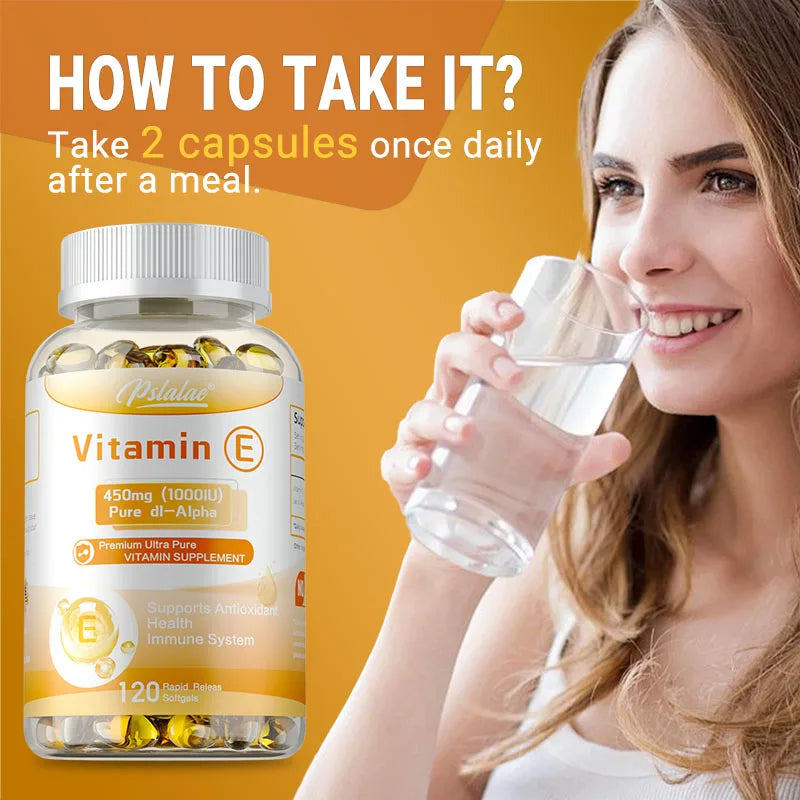Vitamina E Xemenry | Antioxidante para Piel Hidratada, Elasticidad y Salud Ocular (30 / 60 / 120 cápsulas)