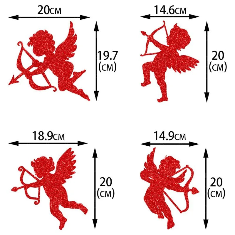 Pegatina para ventana con tema de amor de Cupido para el Día de San Valentín, decoración para fiesta del 14 de febrero de 2026, accesorios para el hogar
